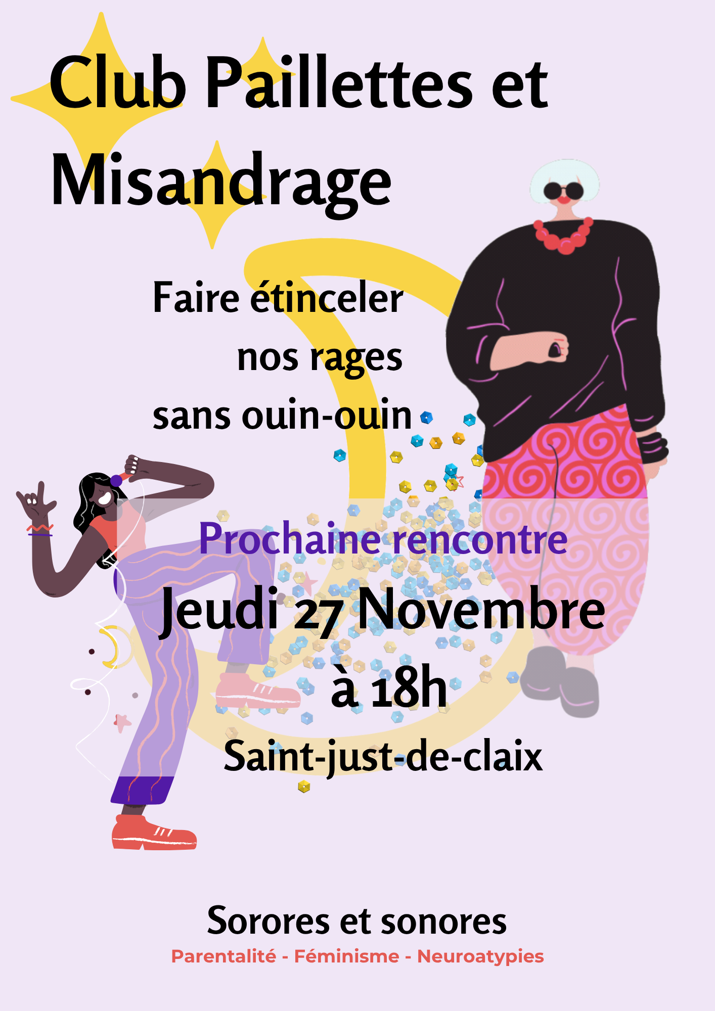 Affiche prochain club paillettes et misandrage